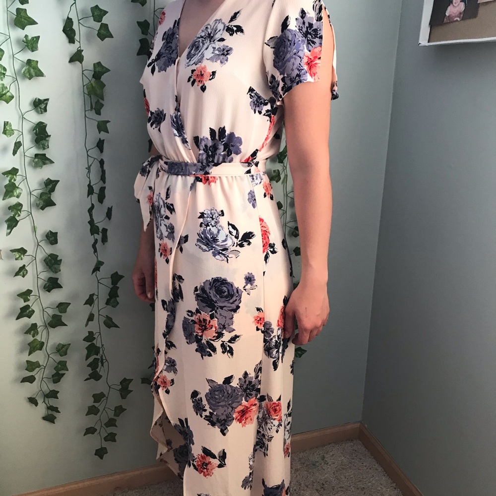 Flowery Flowy High Low Dress with Skort